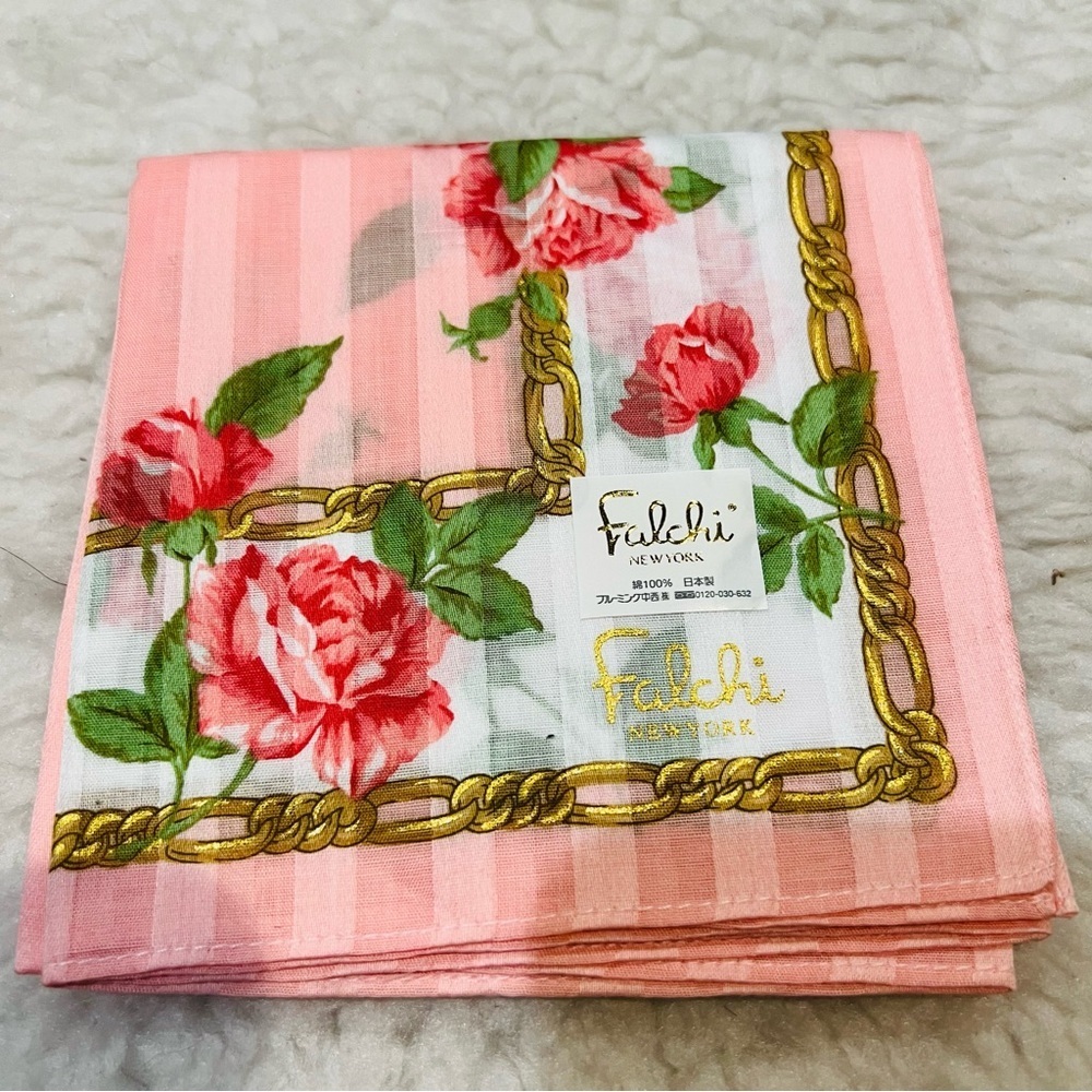 Falchi New York Floral Multicolor Bandana/Scarf size 20” - Picture 2 of 5